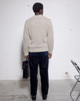 Superfine Alpaca Mouliné V-Neck - Made in Tuscany