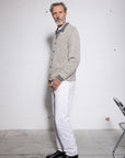 Superfine Alpaca Mouliné Cardigan - Made in Tuscany