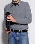 Green Cashmere Polo Jhonny Collar - Made in Tuscany