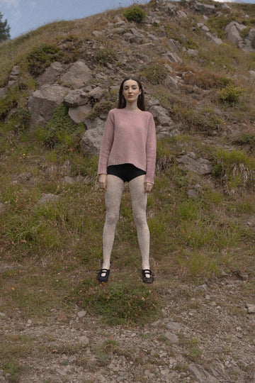 Baby-Alpaka-Airbrush-Integral-Rundhalsausschnitt – Hergestellt in der Toskana